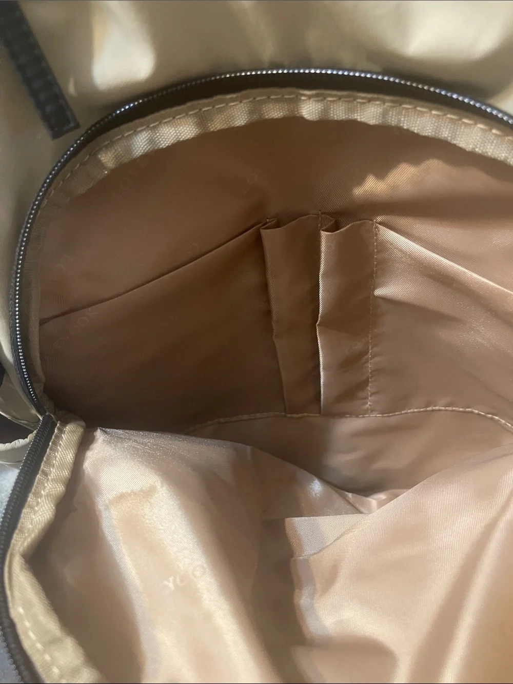Neutral Beige Women's Backpack with Front Pocket